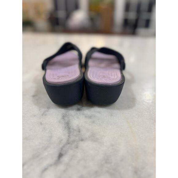 Crocs Rhonda Wedge Sandals Women’s Size W7 Blue & Lavender comfort gift for her - Picture 4 of 6